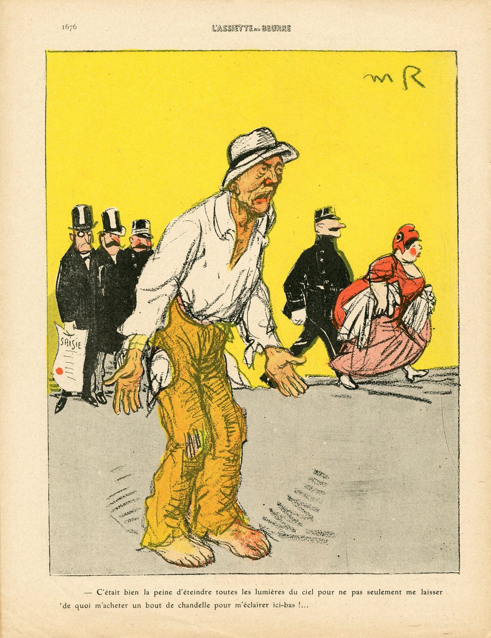 The Butter Plate, nummer 468, satirisk i farge av Maurice Radiguet