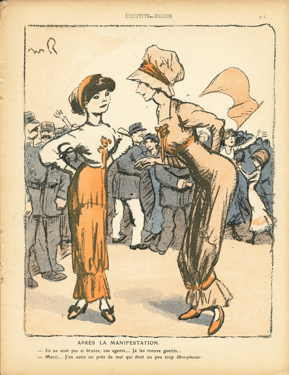 The Butter Plate, nummer 494, satirisk i farge av Maurice Radiguet