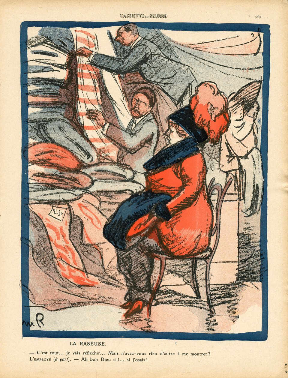 The Butter Plate, nummer 516, satirisk i farge av Maurice Radiguet