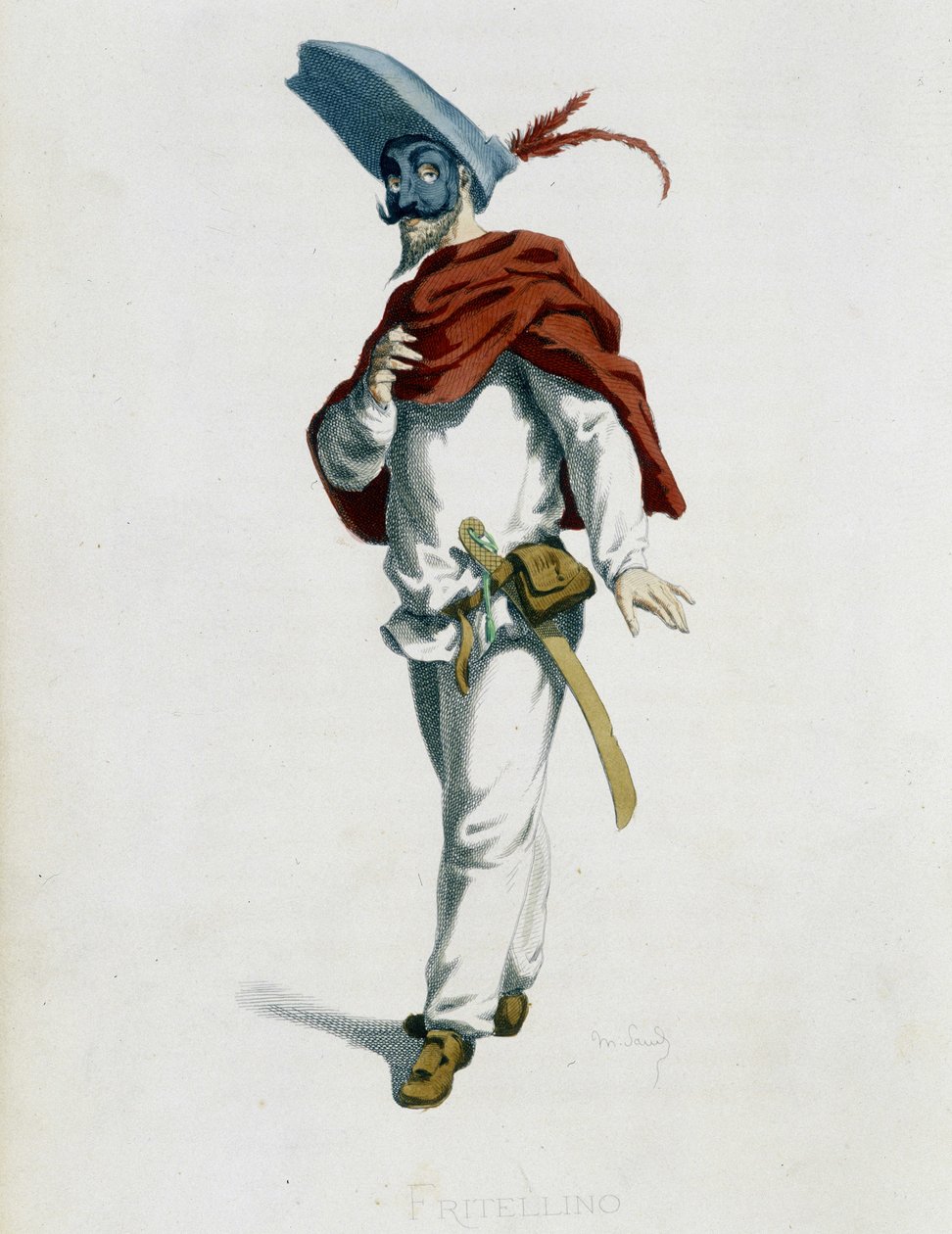Fritellino Fra ""Masques et bouffons"" (italiensk komedie), tekst og tegninger av Maurice Sand, etsninger av A. Manceau, forord av Georges Sand, Paris, Michel Lévy Frères av Maurice Sand