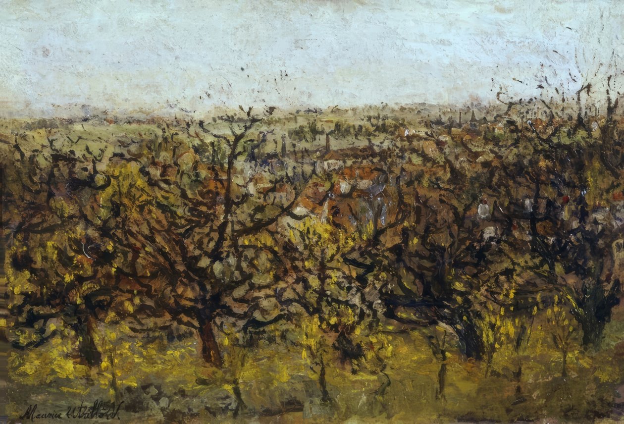 Epletrær i Montmagny av Maurice Utrillo