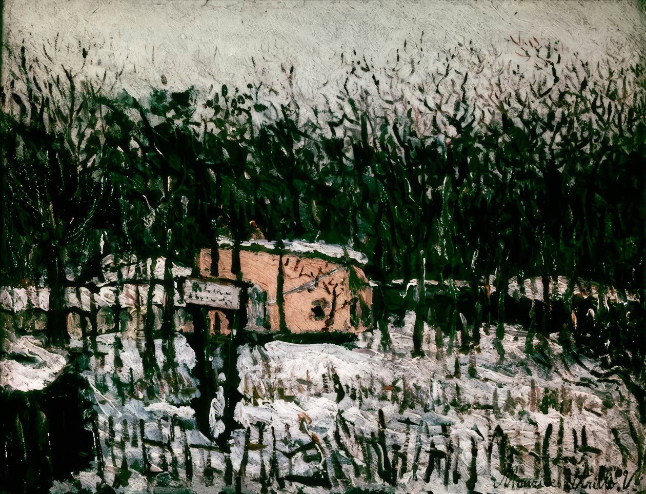 Butte Pinson i snøen av Maurice Utrillo