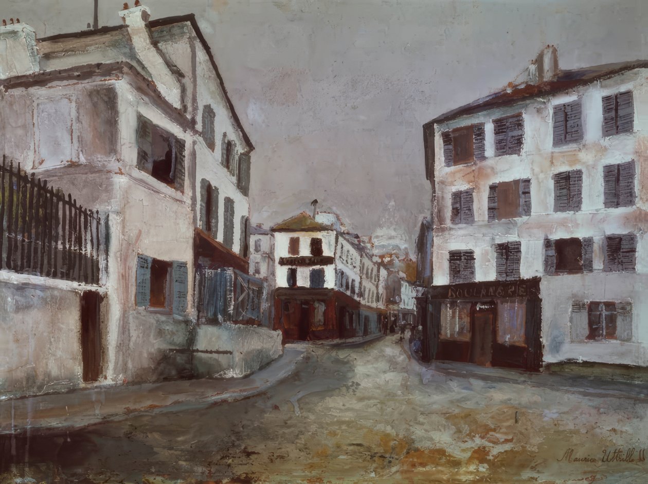 Die Rue Norvins av Maurice Utrillo