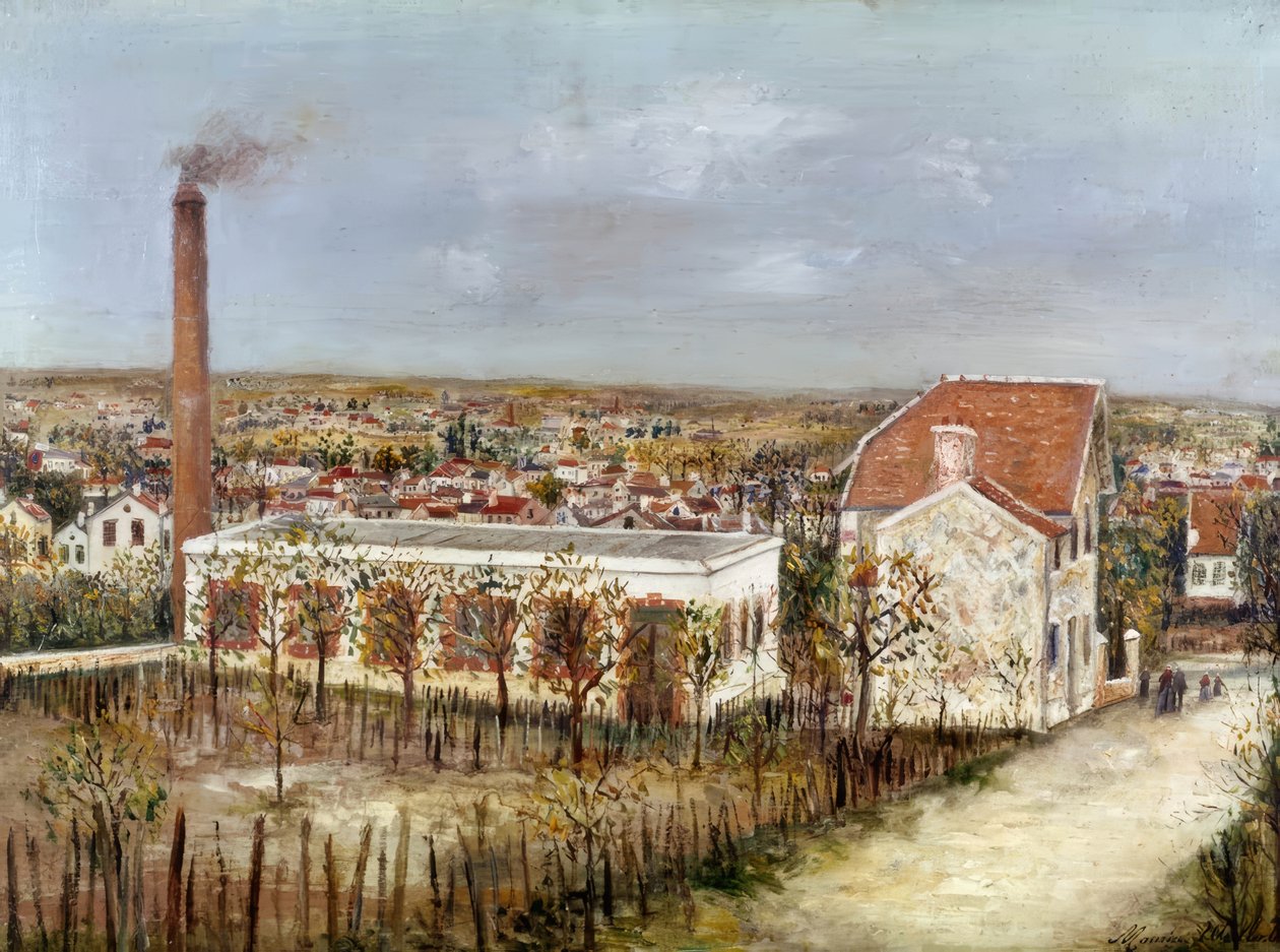 Fabrikk i Sannois av Maurice Utrillo
