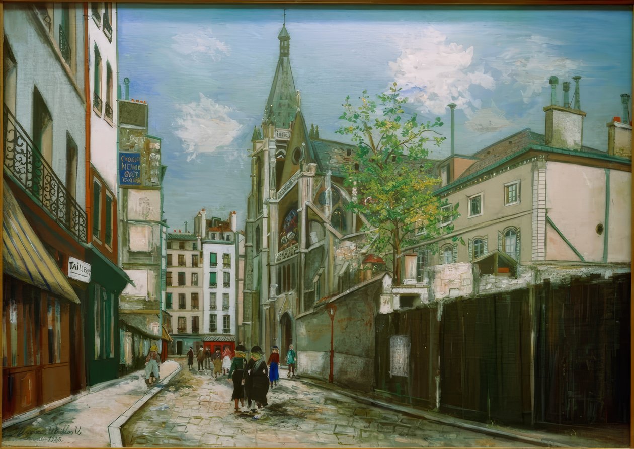 Saint-Severin-kirken i Paris av Maurice Utrillo