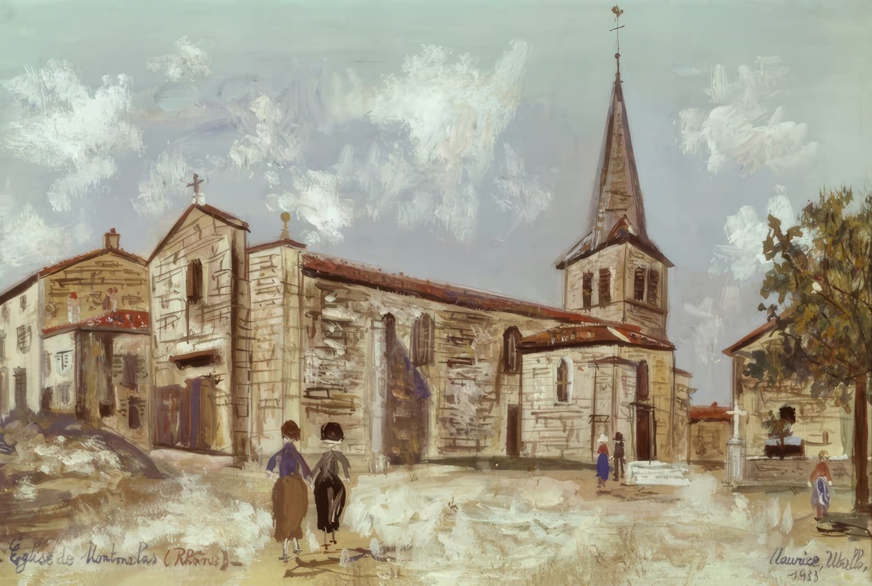 Montmelas kirke av Maurice Utrillo
