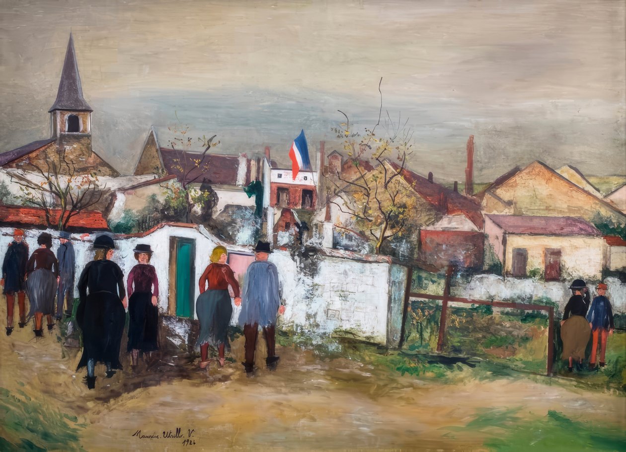 Das Rathaus mit der Fahne von Maurice Utrillo