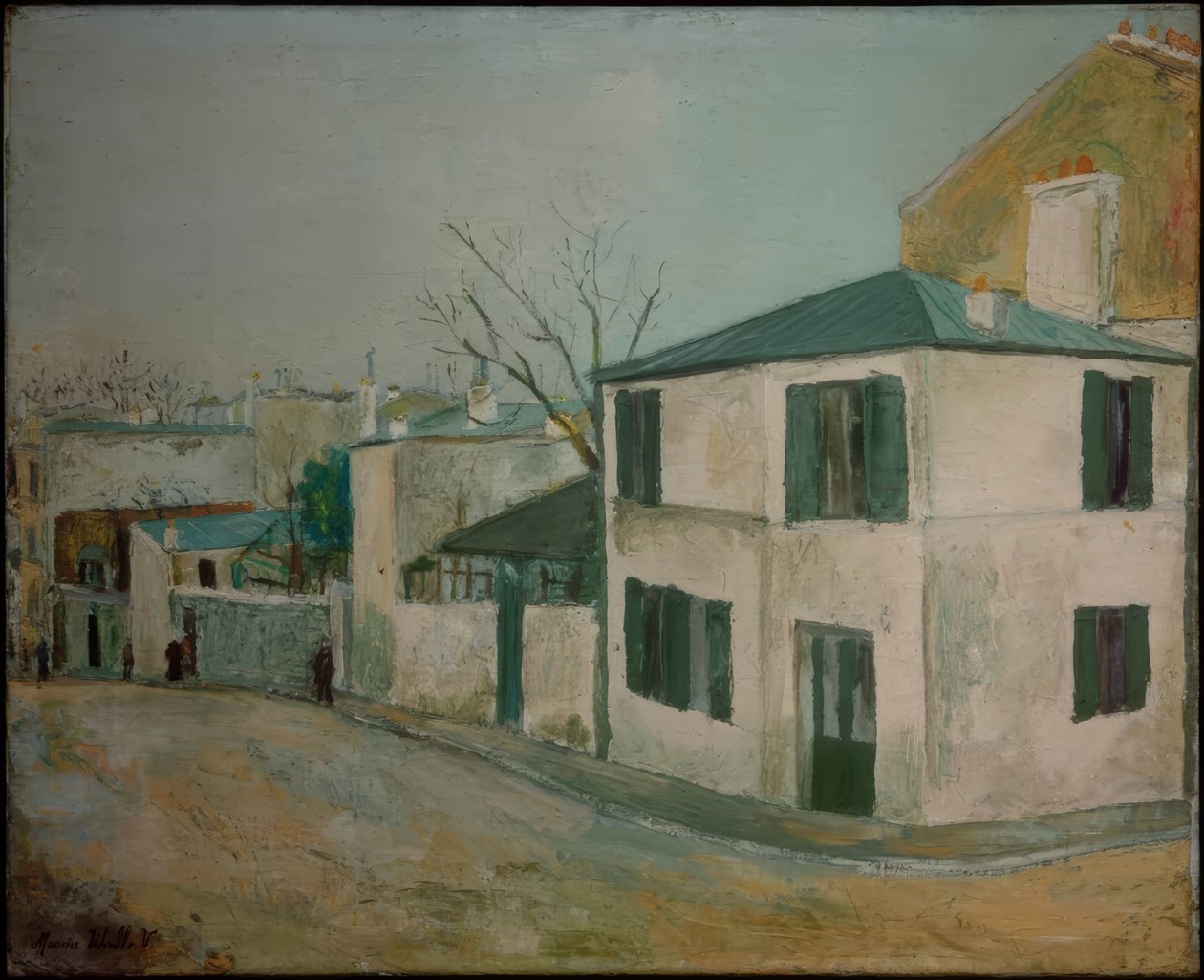 Det rosa huset, rue de l#39;Abreuvoir i Paris / ca 1912 av Maurice Utrillo