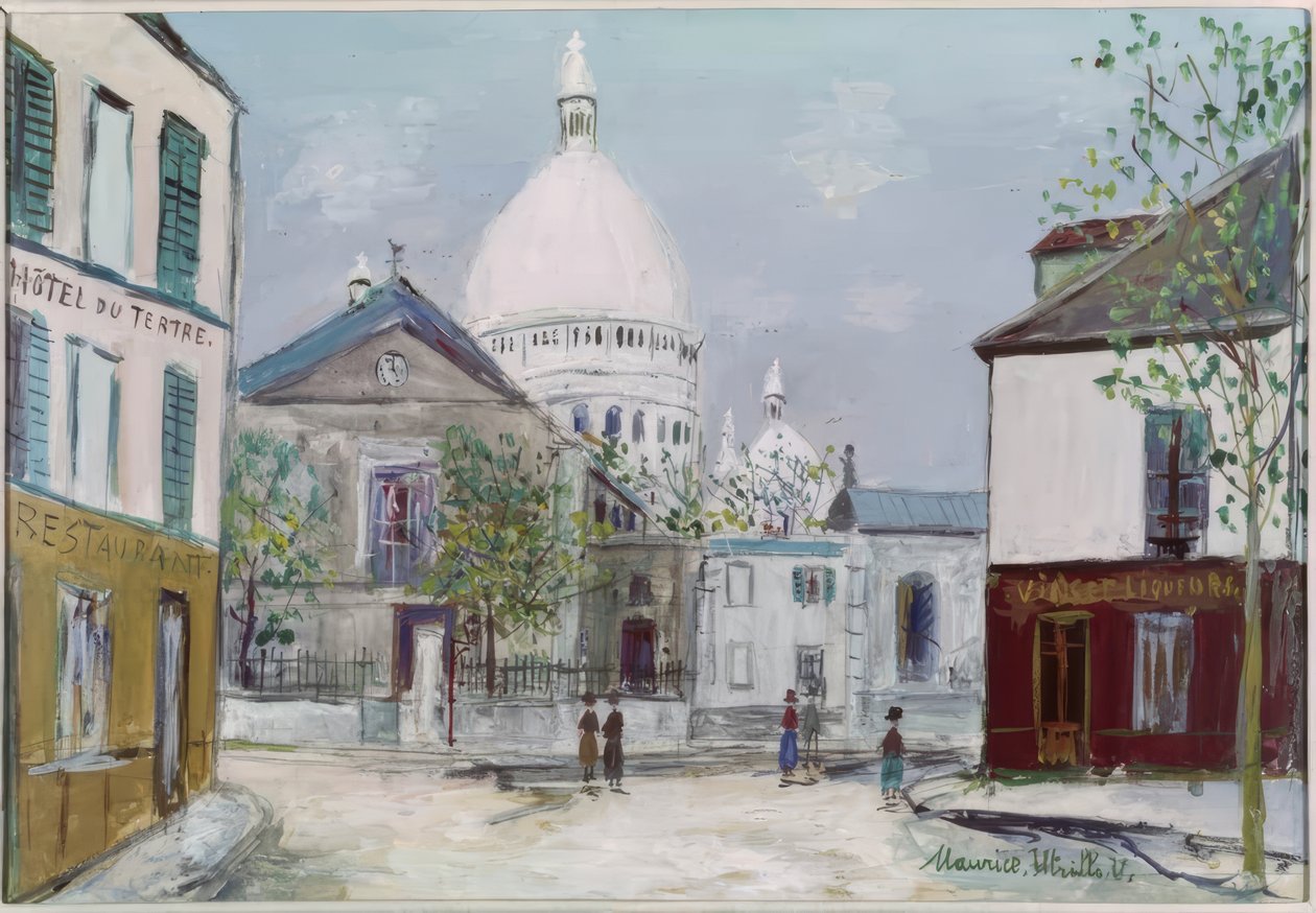 Place du Tertre og Sacré-Coeur av Maurice Utrillo