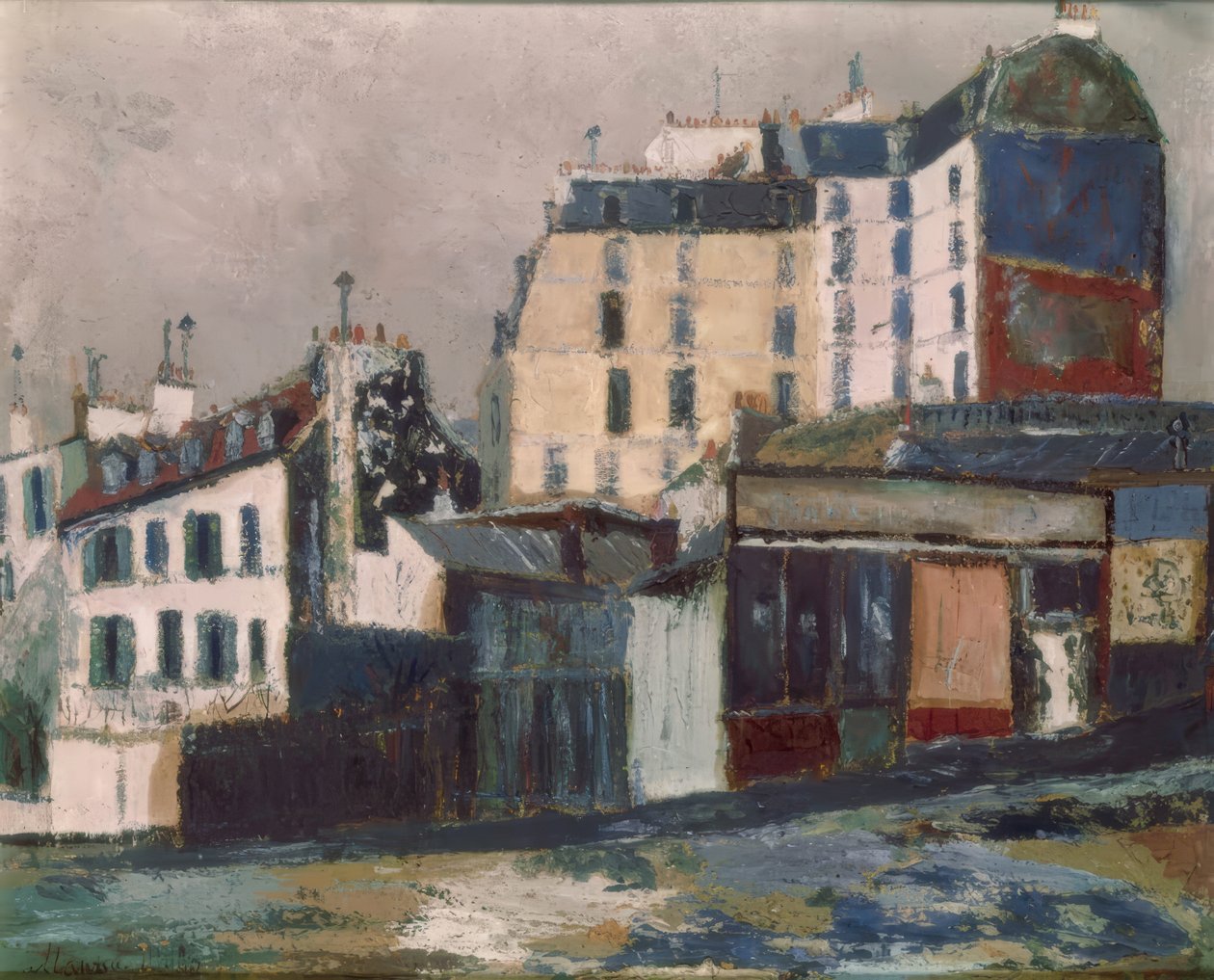 Rue Ravignan, Paris av Maurice Utrillo
