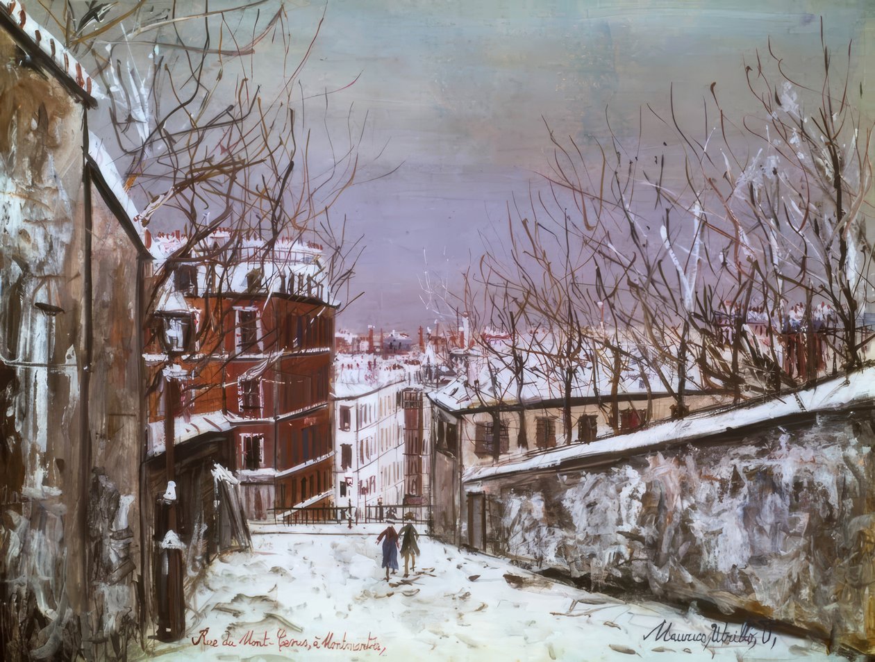 Rue du Mont-Cenis i Montmartre av Maurice Utrillo
