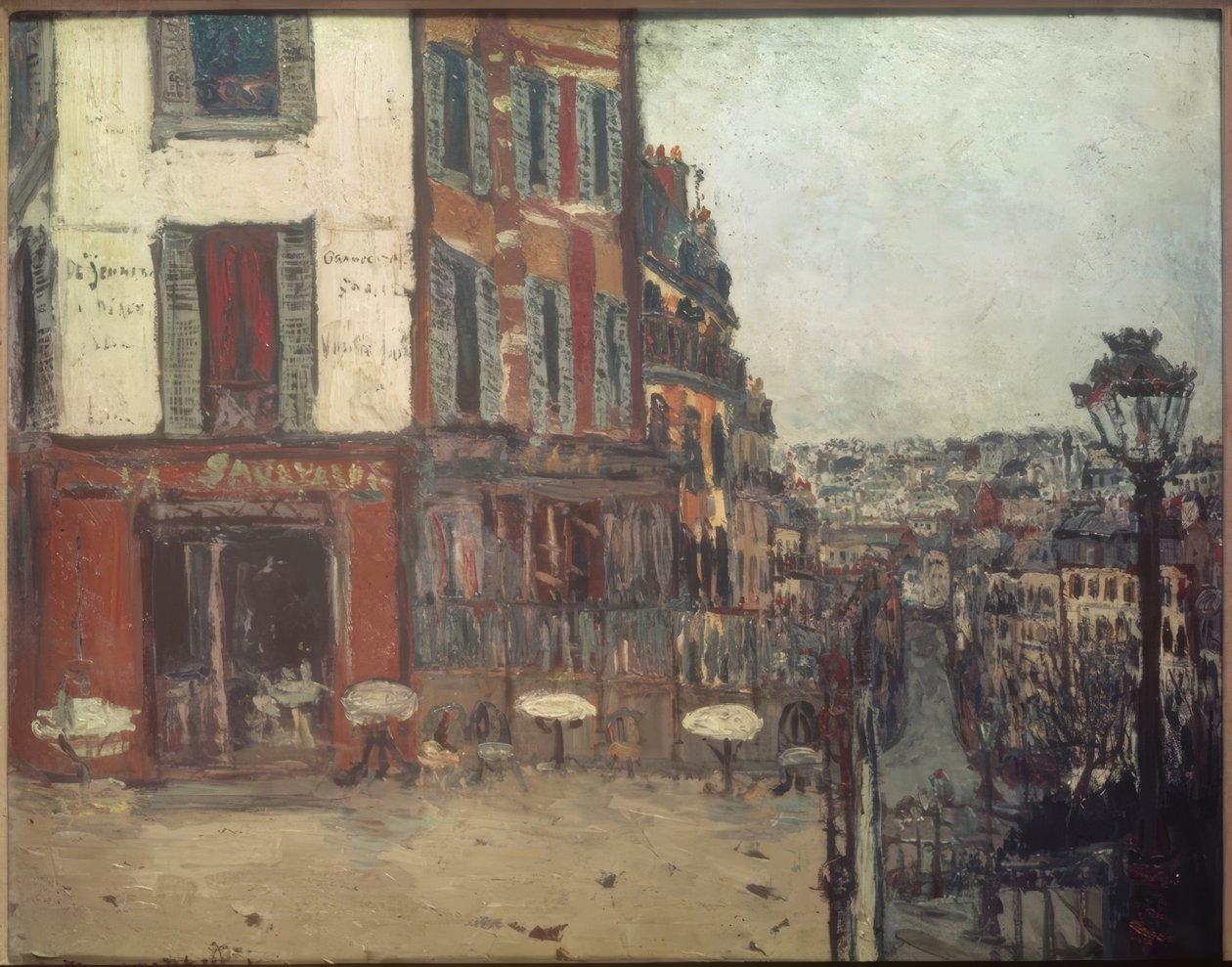 Terrasse i Rue Muller av Maurice Utrillo