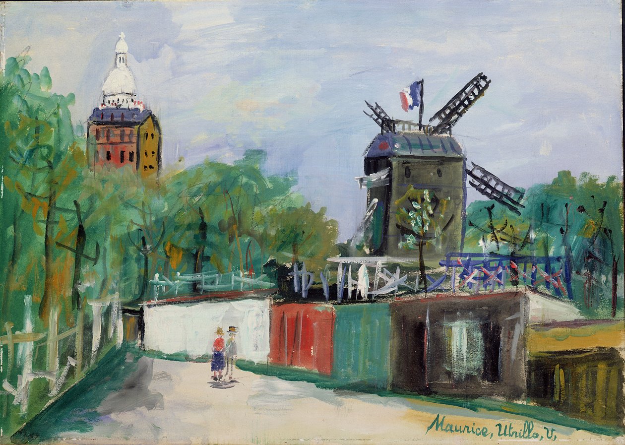 Moulin de la Galette, Montmartre, ca. 1951 (olje på lerret) av Maurice Utrillo