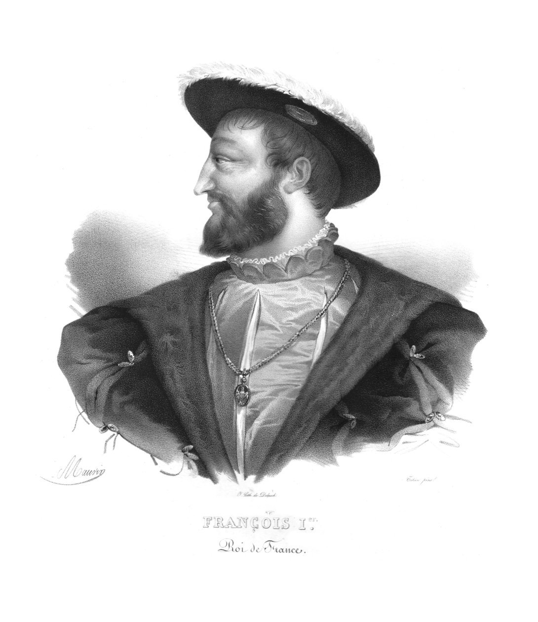 Francis I. Konge av Frankrike, Kong Frans I av Frankrike, c1820-årene av Maurin