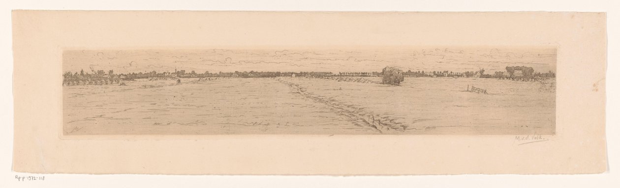 Englandskap med hogstmann av Maurits van der Valk (signed by artist)