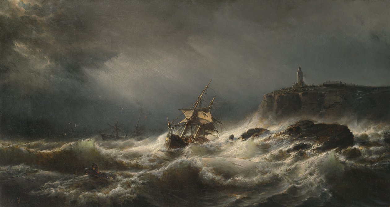 Vraket på Isle of Jersey, 1862 av Mauritz Frederik Hendrik De Haas