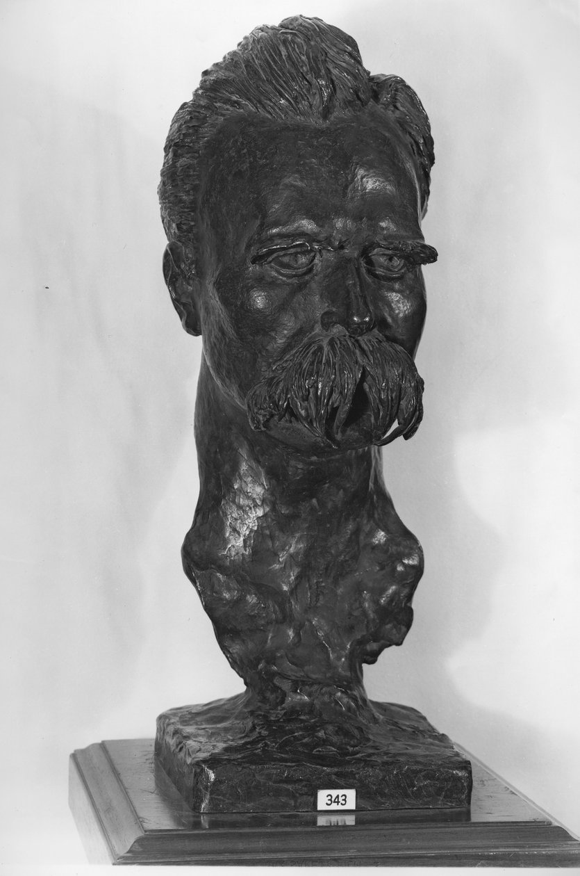 Byste av Friedrich Nietzsche (1844-1900) tysk filosof, 1902 (bronse) av Max Klinger