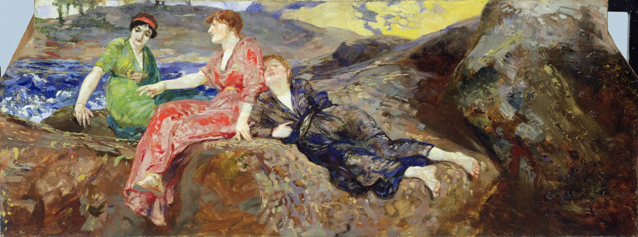 Girls on the Shore, ca. 1884-85 av Max Klinger