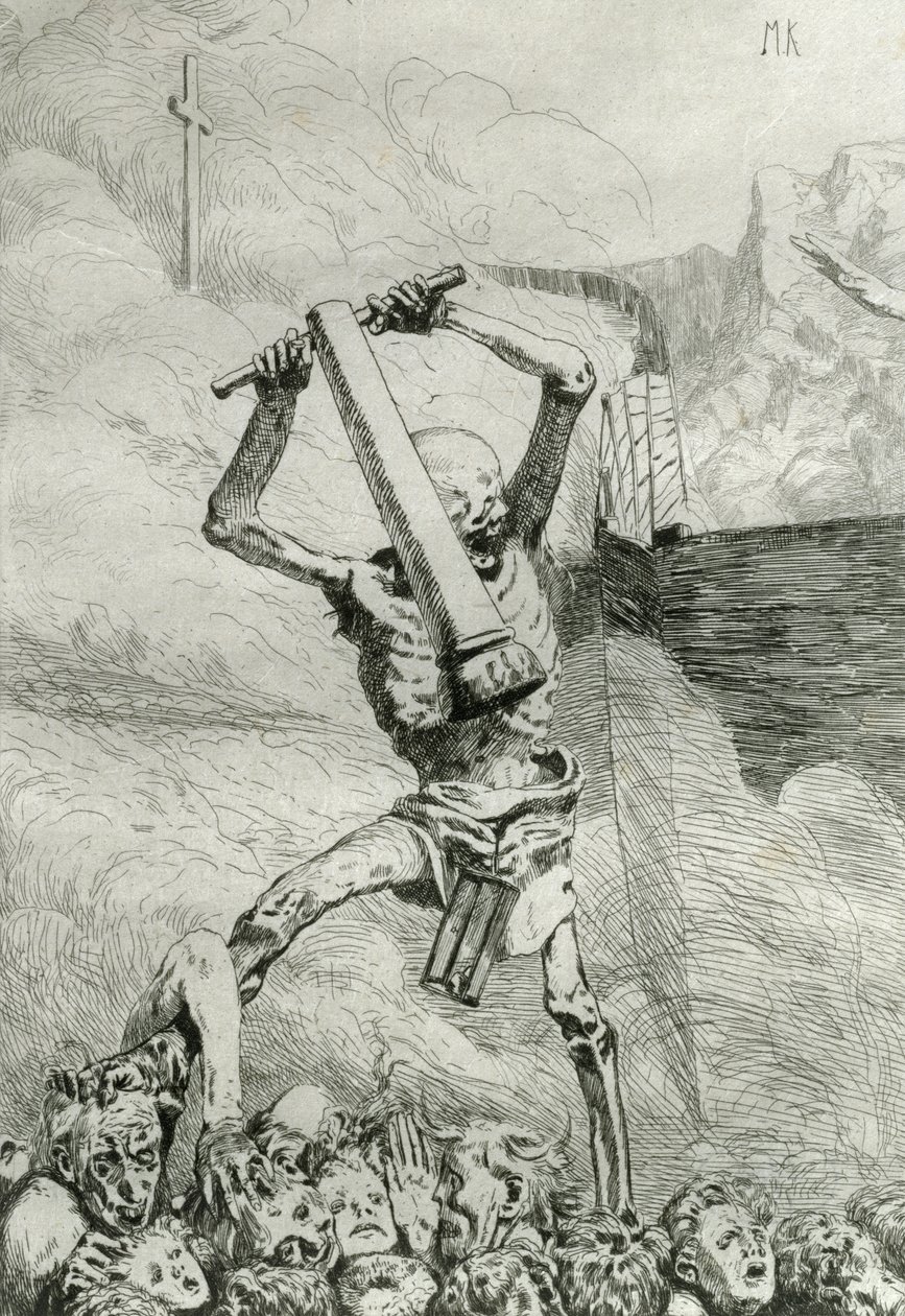 Third Future, plate 6 fra 'Eve and the Future', Opus III, utgitt 1880 av Max Klinger