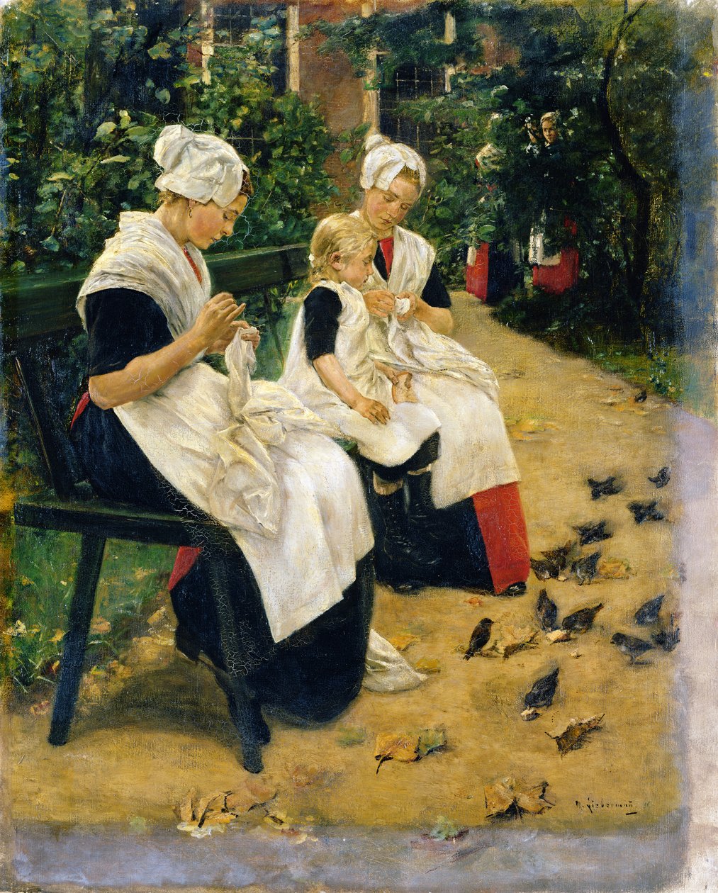 Amsterdam foreldreløse barn i hagen, 1885 av Max Liebermann