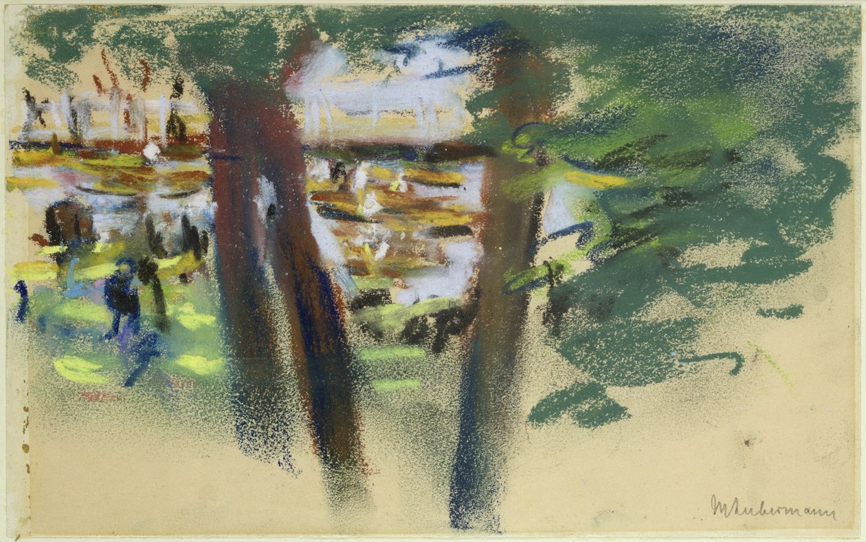På Ahlenhorster Fahrhaus, 1909 (pastell på papir) av Max Liebermann