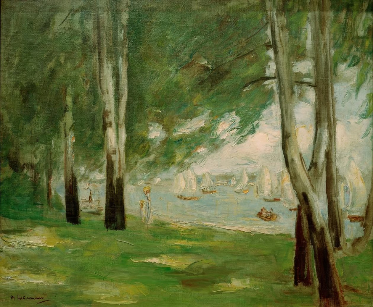 Bjørker ved Wannsee-bredden i øst av Max Liebermann