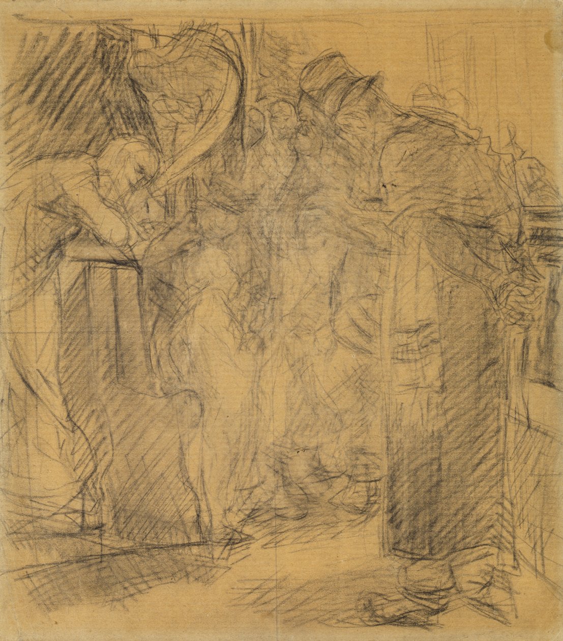 Komposisjonsskisse for Kristus i tempelet av Max Liebermann