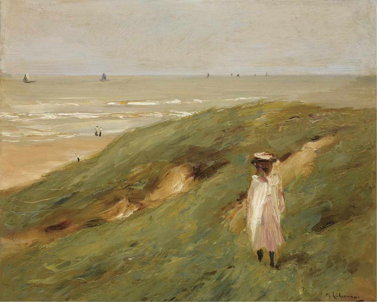 Klit i nærheten av Noordwijk med et barn av Max Liebermann