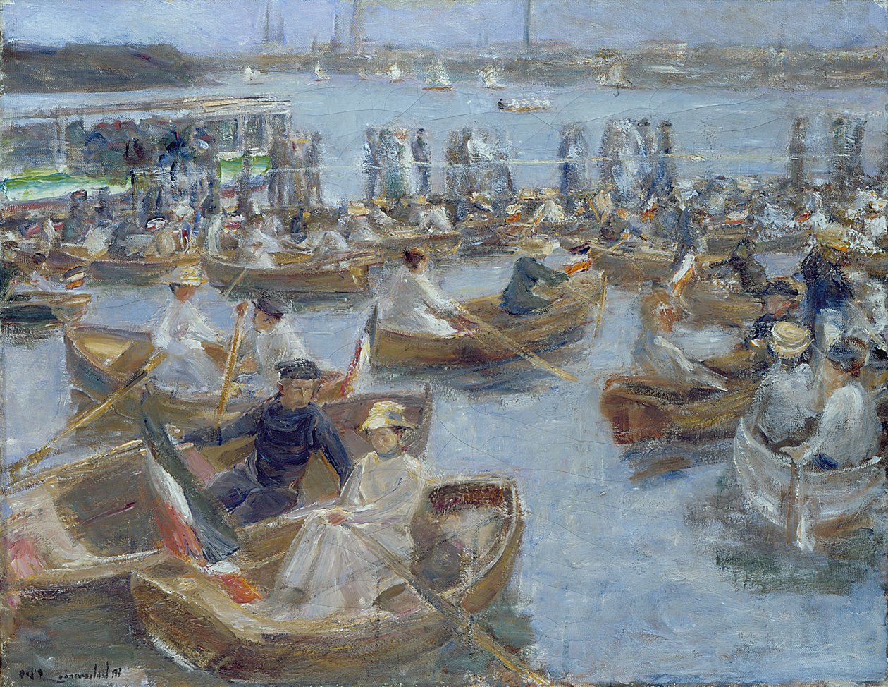 Kveld på Uhlenhorster Fahrhaus, 1910 av Max Liebermann
