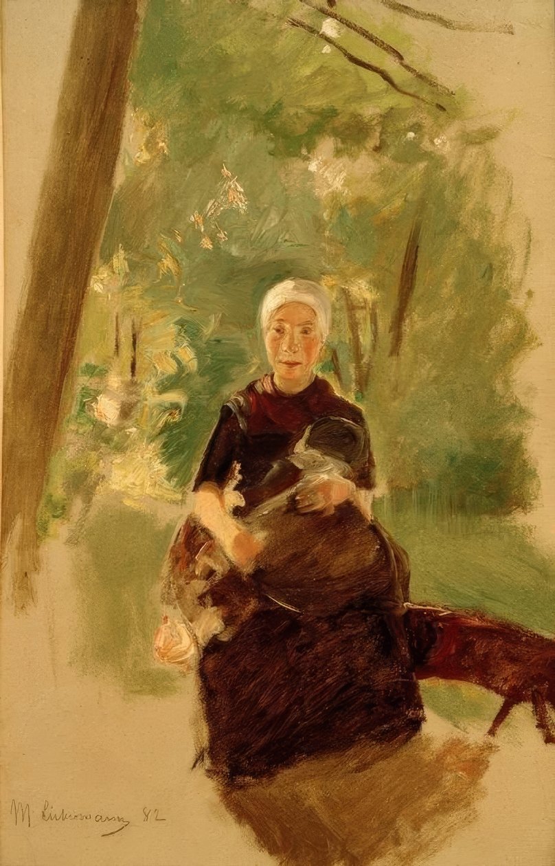 Ung mor under trær av Max Liebermann