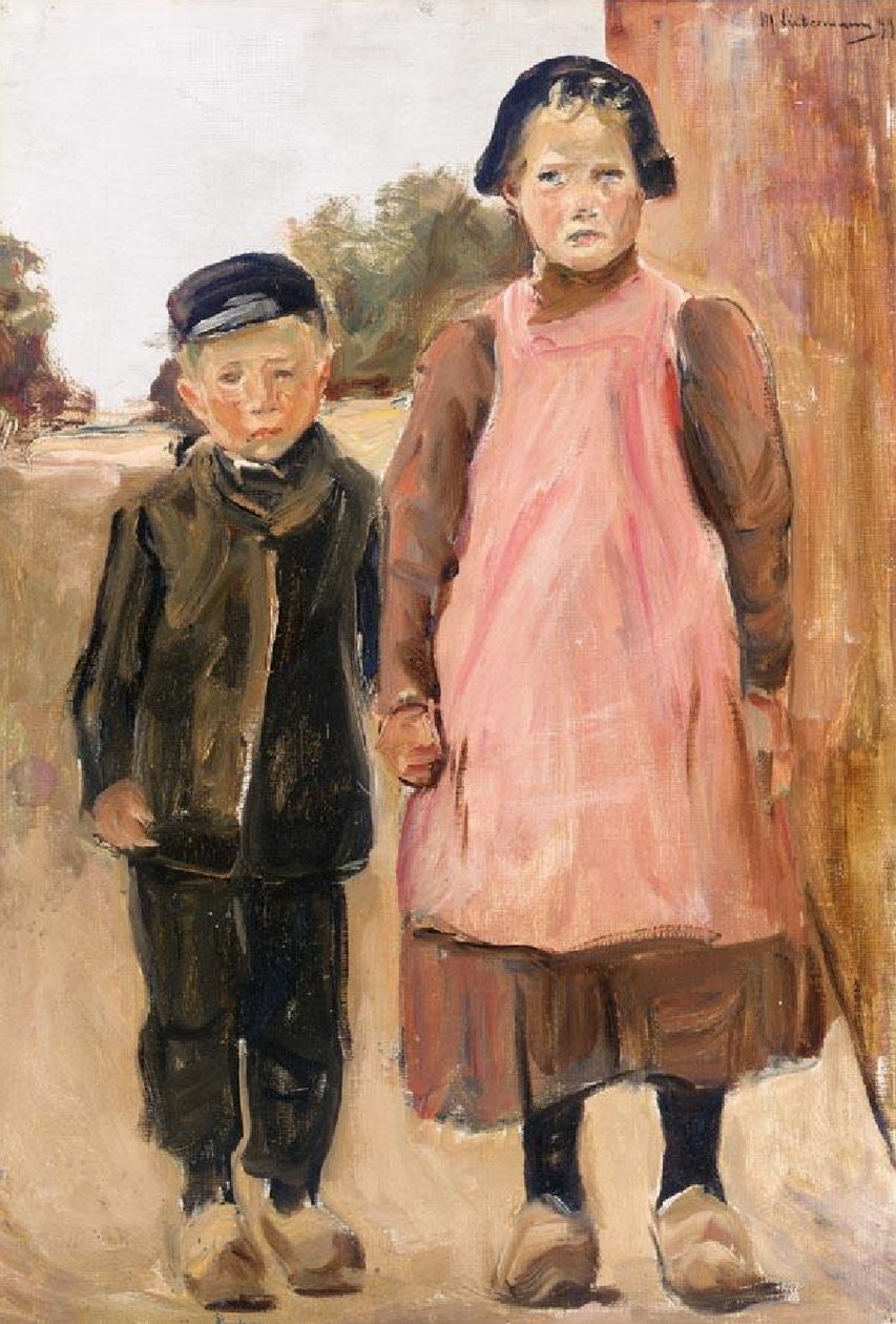 Gutt og jente på bygata av Max Liebermann