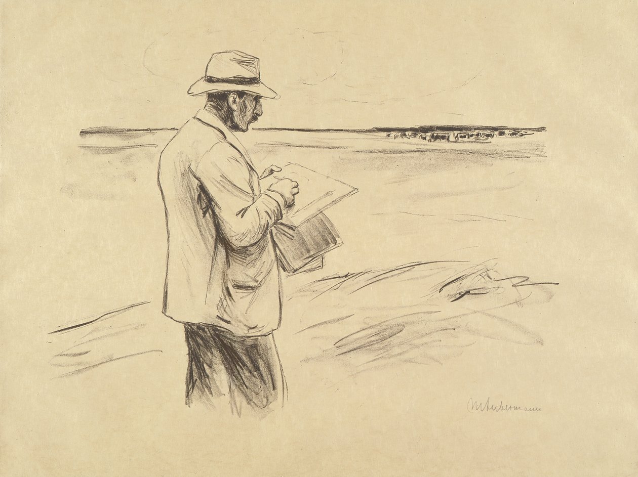 Selvportrett i åpen tegning av Max Liebermann