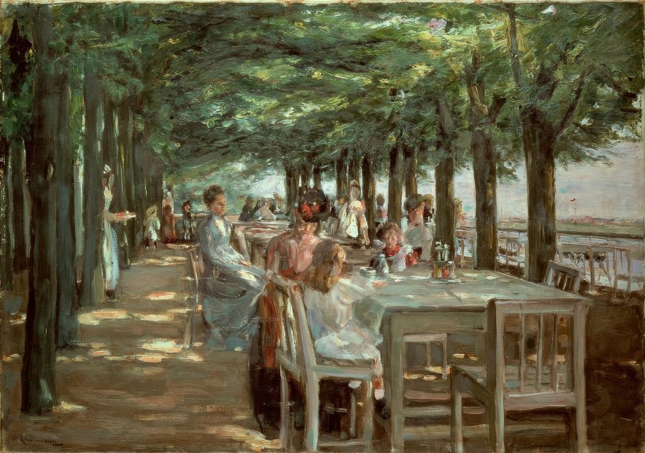 Terrasse i restauranten Jacob i Nienstedten på Elben av Max Liebermann
