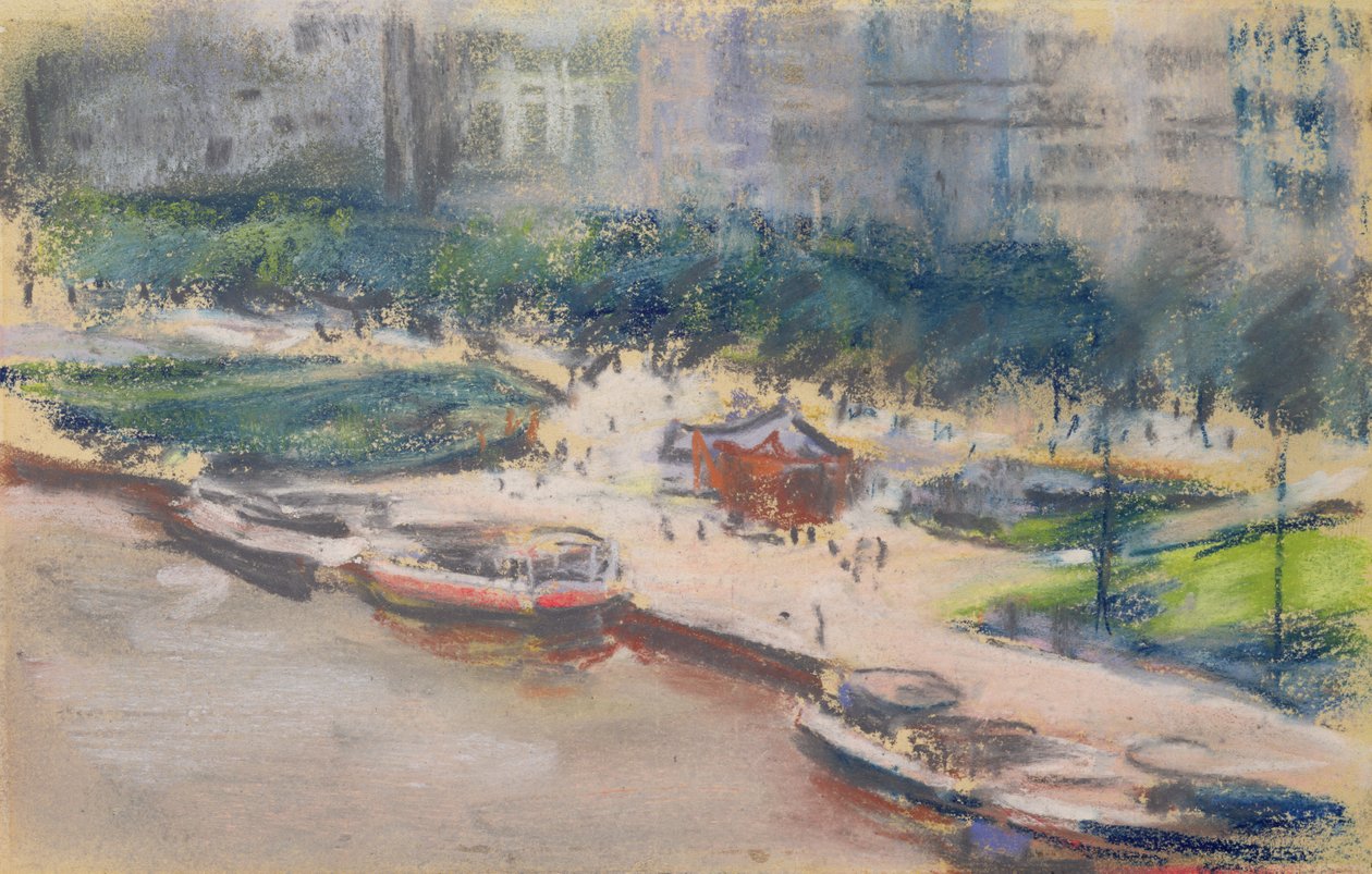Landingsstedet ved Jungfernstieg, Hamburg, 1910 av Max Liebermann