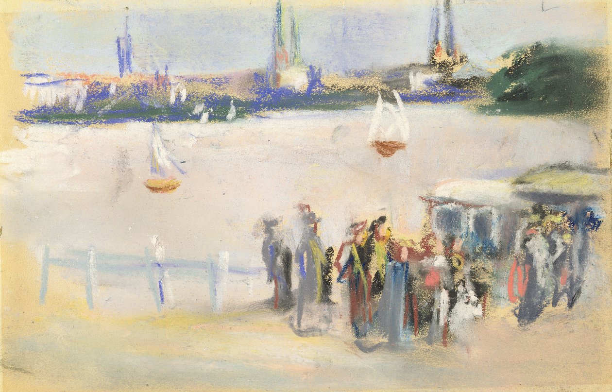 Utsikt over Aussenalster, 1909 (pastell på papir) av Max Liebermann
