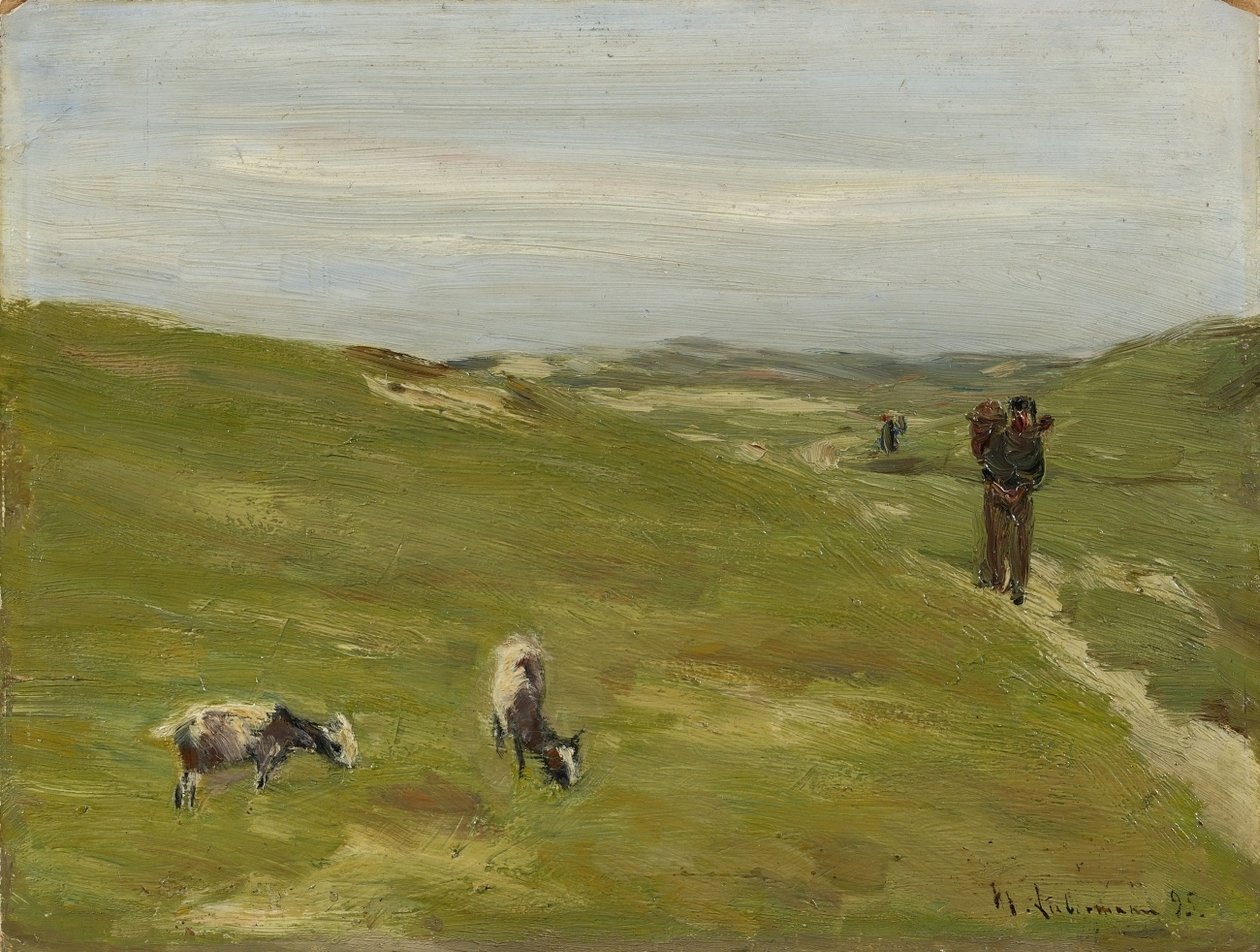 Eng med bonde og beitende geiter av Max Liebermann