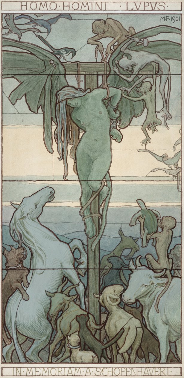 Homo homo lupus, 1901 av Max Pirner