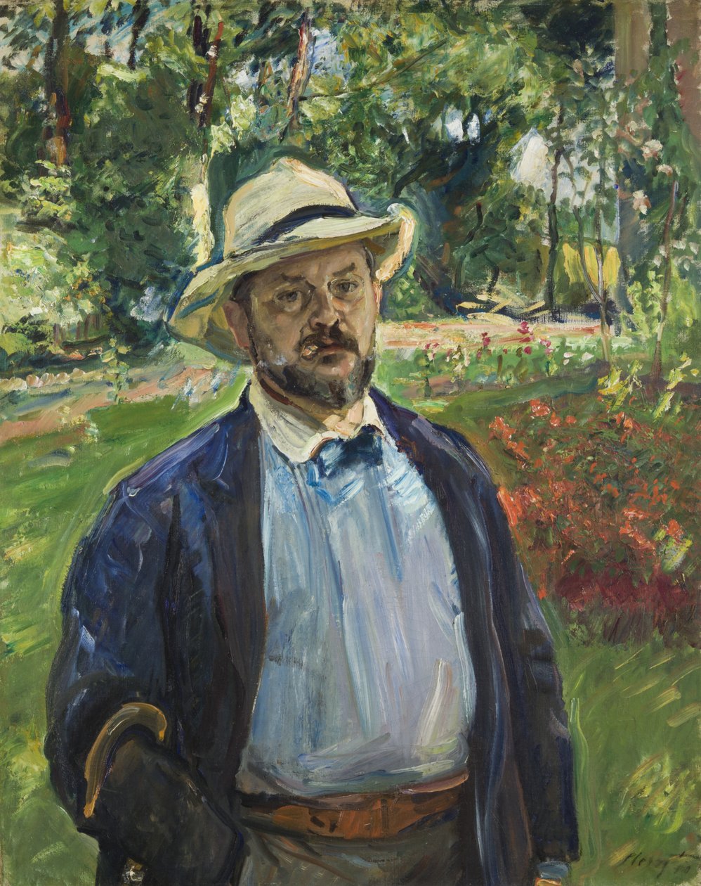 Et selvportrett i hagen ved Godramstein, 1910 av Max Slevogt