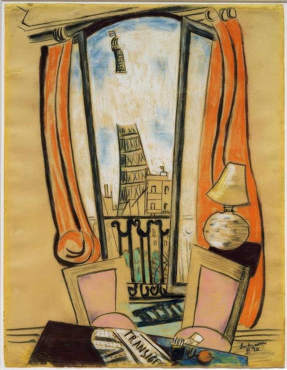 Utsikt fra vinduet (Eiffeltårnet) av Max Beckmann