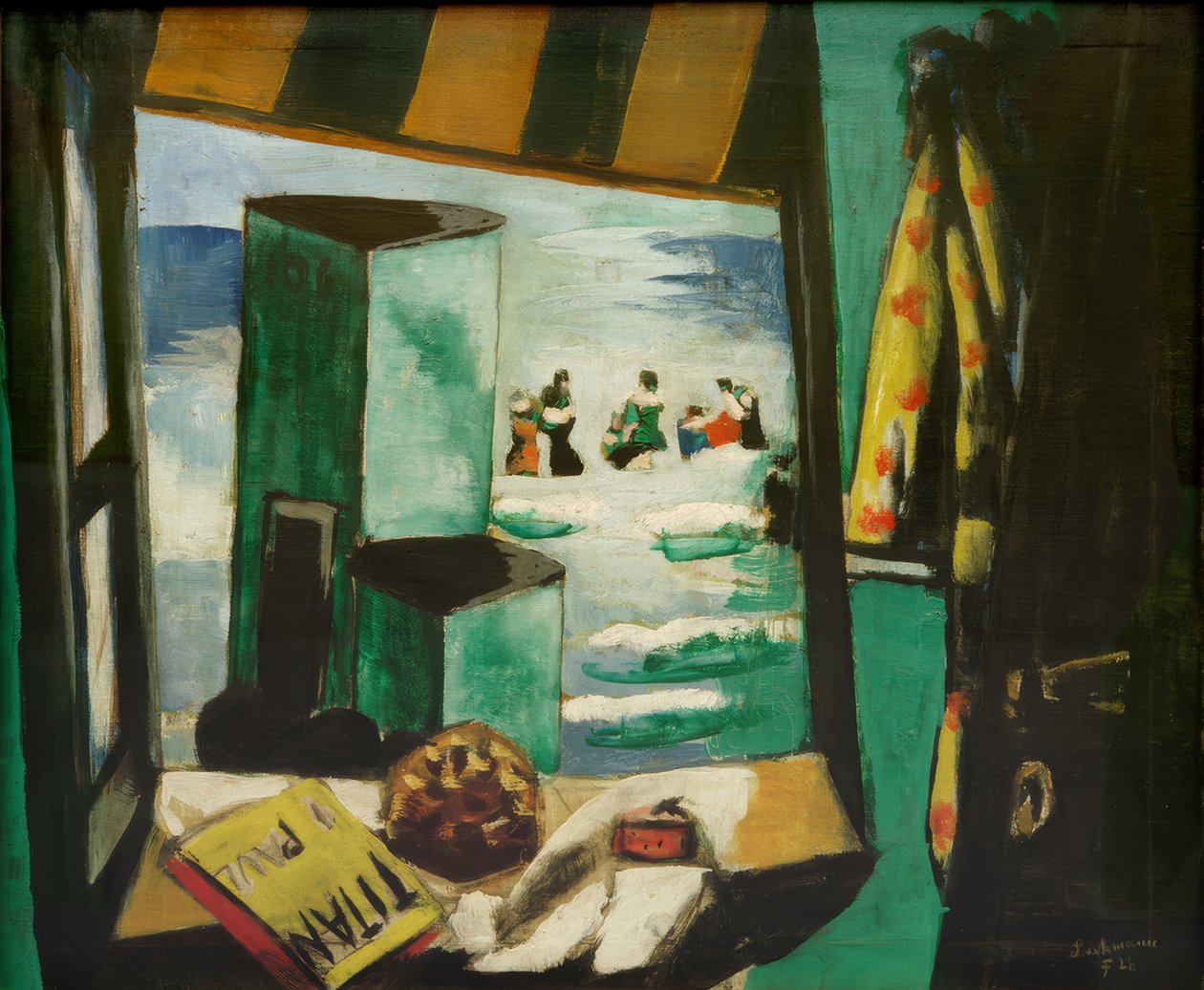 Badehytte, grønn av Max Beckmann