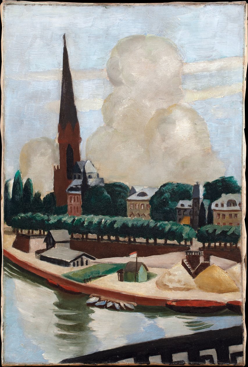 Main-bredden og kirken av Max Beckmann