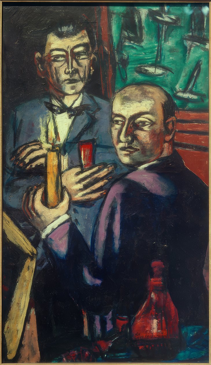 Portrett av Curt Valentin og Hanns Swarzenski av Max Beckmann