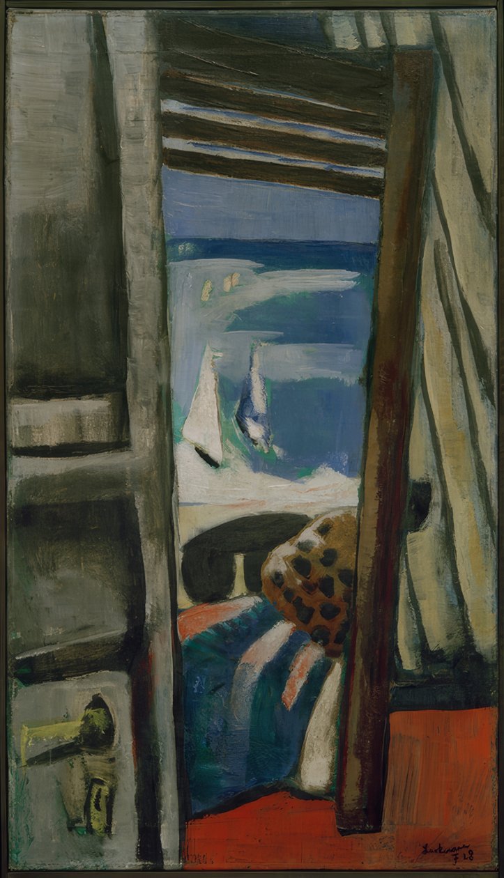 Utsikt over havet, rød, grå, blå av Max Beckmann