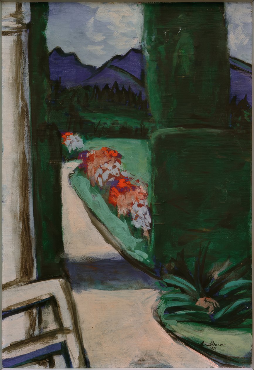 Utsikt fra paviljongen. Ohlstadt av Max Beckmann