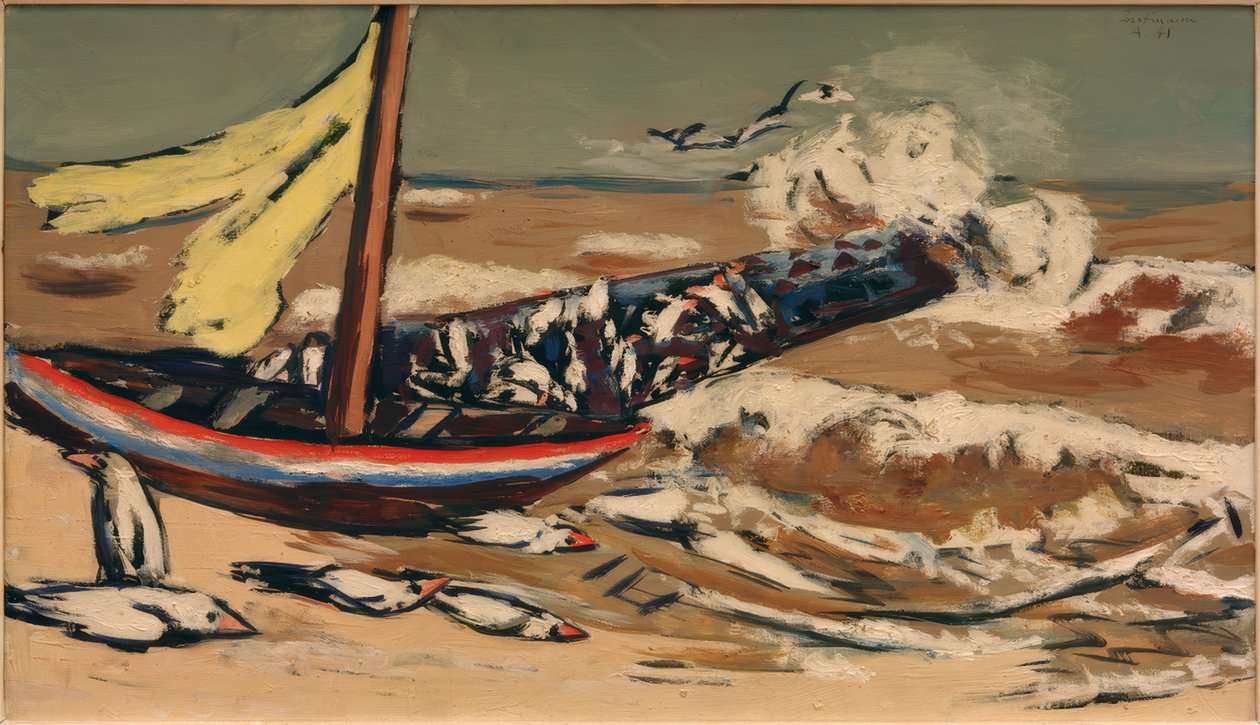 Brunt hav med måker av Max Beckmann