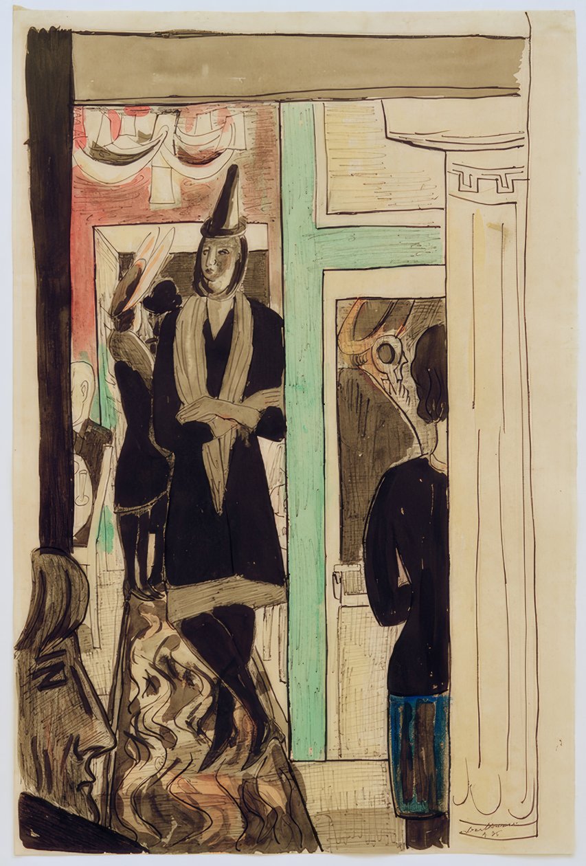 Kafé (telefon) av Max Beckmann