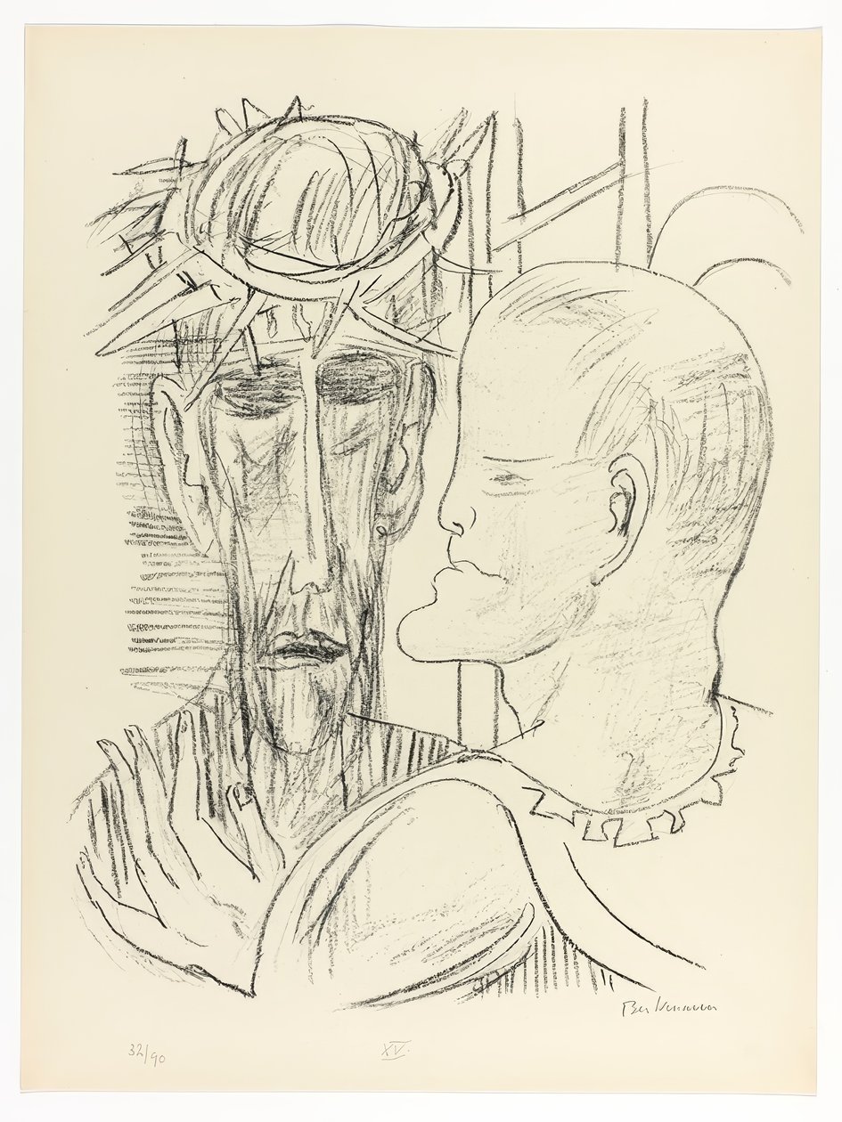 Kristus og Pilatus, tallerken 15 fra Dag og drøm av Max Beckmann