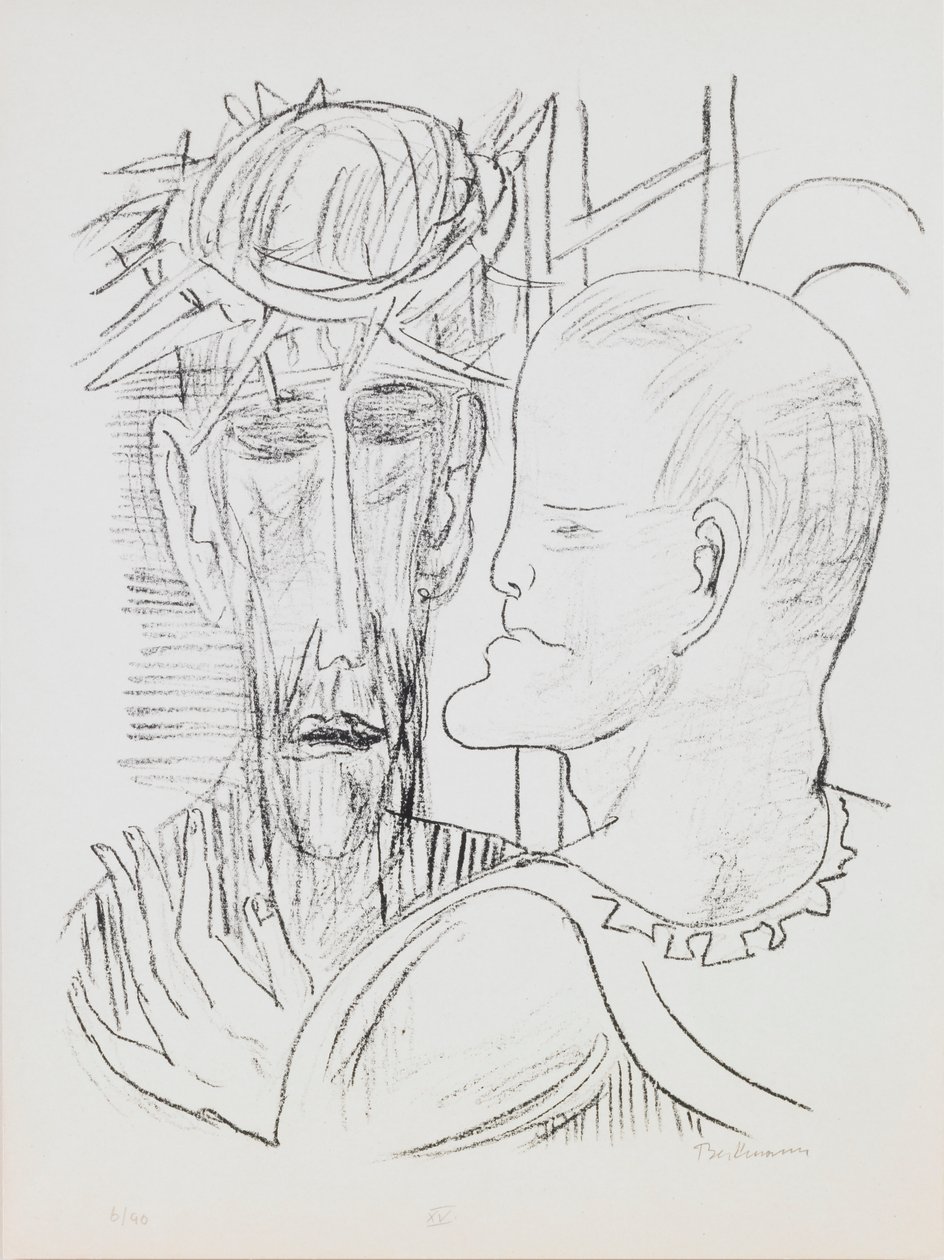 Kristus og Pilatus, plate 15 fra porteføljen «Dag og drøm» av Max Beckmann