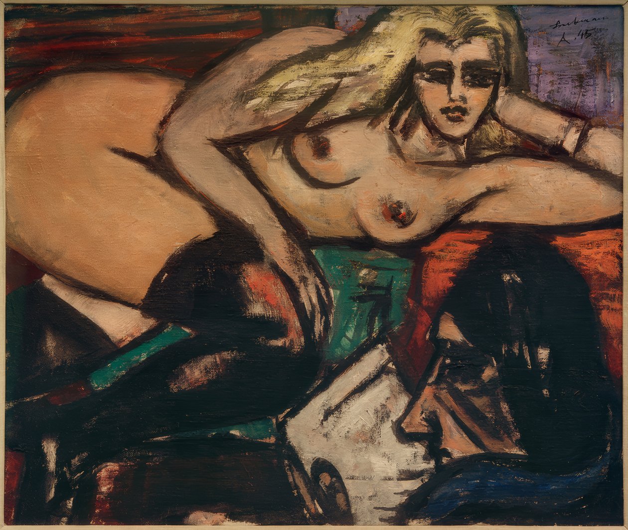 Brevet, liggende halvakt av Max Beckmann