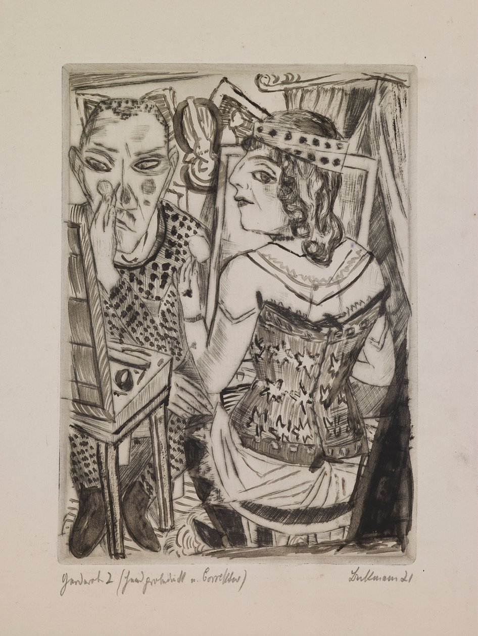 Dressing Room, plate 2 fra porteføljen "The Annual Fair" av Max Beckmann